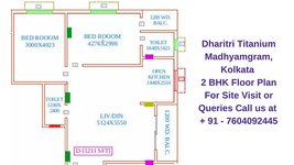 Dharitri Titanium Madhyamgram, Kolkata 2 BHK Floor Plan 1211 Sqft