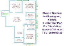 Dharitri Titanium Madhyamgram, Kolkata 3 BHK Floor Plan 1287 Sqft