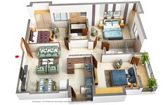 3 BHK Floor Plan of Ganguly 4 Sight Florence