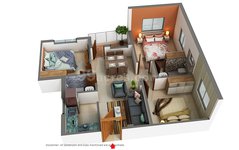 3 BHK Floor Plan of Su Casa Twins