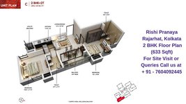 Rishi Pranaya Rajarhat, Kolkata 2 BHK Floor Plan 633 Sqft