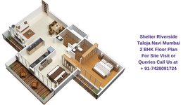 Shelter Riverside Taloja Navi Mumbai 2 BHK Floor Plan