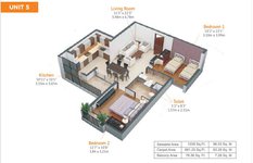 Kiara Residency 2 BHK Floor Plan