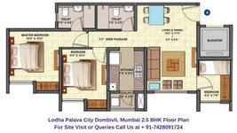 Lodha Palava City Dombivli, Mumbai 2.5 BHK Floor Plan