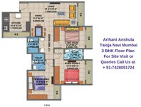 Arihant Anshula Taloja Navi Mumbai 3 BHK Floor Plan