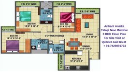 Arihant Anaika Taloja Navi Mumbai 3 BHK Floor Plan