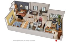 2.5 BHK floor plan of Suncrest Estate
