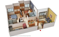 2 BHK floor Plan of Suncrest Estate