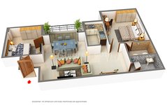 2 BHK Floor Plan of Rajwada Grand