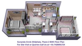 Sunanda Circle Shilphata, Thane 2 BHK Floor Plan