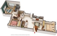 3 BHK Floor Plan of Mayfair Greenwoods