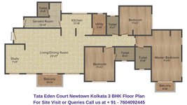 Tata Eden Court Newtown Kolkata 3 BHK Floor Plan (2)
