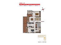 Casagrand Tudor Mogappair, Chennai 2 BHK Floor Plan 1363 Sqft