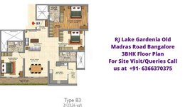 RJ Lake Gardenia Bangalore 3bhk Floor Plan