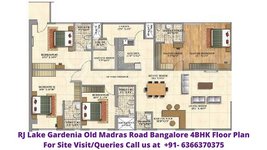 RJ Lake Gardenia Bangalore 4bhk floor Plan