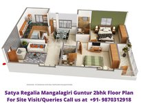 Satya Regalia Mangalagiri Guntur 2bhk floor plan
