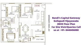 Bandi’s Capital Gateway Gollapudi Vijayawada 3bhk Floor Plan