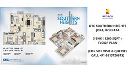 3 BHK Floor Plan of DTC Southern Heights