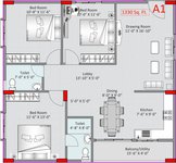 3 BHK Floor Plan of Adithya Lujoso