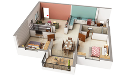 2 BHK Floor Plan of Mayfair Apartments