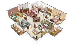 3 BHK Floor Plan of Mayfair Apartments