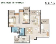 2.5 BHK Floor Plan Okas Residency
