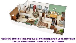 Utkarsha Emerald Thagarapuvalasa Visakhapatnam 2BHK Floor Plan