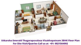Utkarsha Emerald Thagarapuvalasa Visakhapatnam 3BHK Floor Plan
