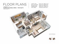 Irish Pearls Noida Extension 2BHK Floor Plan