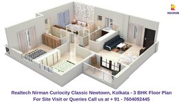 Realtech CurioCity Classic Newtown, Kolkata 3 BHK Floor Plan