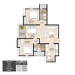 mahindra lakewoods 2 bhk floor plan