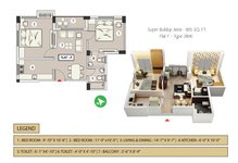 2 BHK Floor Plan of Ganguly 4Sight Vivante