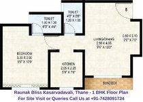 Raunak Bliss Kasarvadavali, Thane 1 BHK Floor Plan