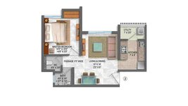 Lodha Palava Casa Marvella 1 BHK Floor Plan 443 sqft