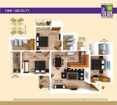 Emenox La Solara Noida Extension 3 BHK Floor Plan