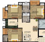 3 BHK Floor Plan of Shree Balaji Towers