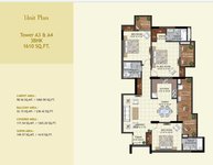 3 BHK Floor plan of Omega Windsor Greens