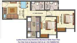 Lodha Lakeshore Greens Dombivali Mumbai 2 BHK Floor Plan 736 Sqft