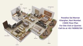 Paradise Sai Mannat Kharghar, Navi Mumbai 2 BHK Floor Plan