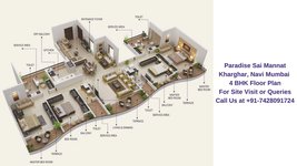 Paradise Sai Mannat Kharghar, Navi Mumbai 4 BHK Floor Plan