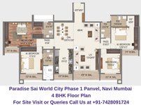 Paradise Sai World City Phase 1 Panvel, Navi Mumbai 4 BHK Floor Plan