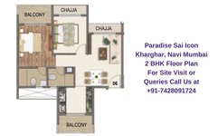 Paradise Sai Icon Kharghar, Navi Mumbai 2 BHK Floor Plan