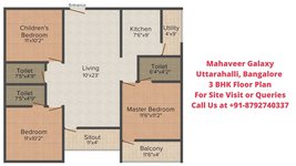 Mahaveer Galaxy Uttarahalli, Bangalore 3 BHK Floor plan