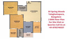 SV Spring Woods Talaghattapura, Bangalore 2 BHK Floor Plan 1160 Sqft