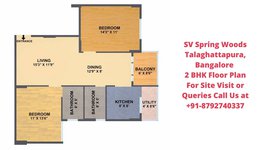 SV Spring Woods Talaghattapura, Bangalore 2 BHK Floor Plan 1170 Sqft