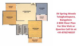SV Spring Woods Talaghattapura, Bangalore 2 BHK Floor Plan 1185 Sqft