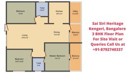 Sai Siri Heritage Kengeri, Bangalore 3 BHK Floor Plan