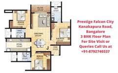 Prestige Falcon City Kanakapura Road, Bangalore 3 BHK Floor Plan