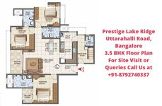 Prestige Lake Ridge Uttarahalli Main Road, Bangalore 3.5 BHK Floor Plan 1750 Sqft