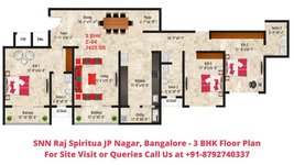 SNN Raj Spiritua JP Nagar, Bangalore 3 BHK Floor Plan 2425 Sqft